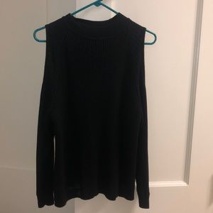 H&M black knitted sweater shoulder cut-outs